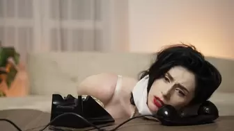 Classical bondage with ropes of a brunette in lingerie (1080p)