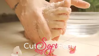 I pamper my small feet and short toes with a very sensual foot shower