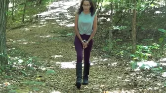 Odette - Handcuffed Walk in the Woods in her Black Boots (AVI)