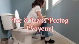 Tee and Jeans Peeing [Voyeur]