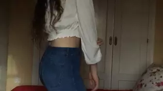 Worship your goddess dancing in jeans
