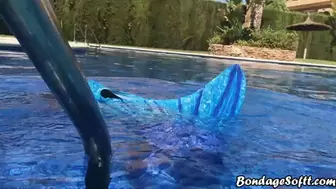 Mermaid swimming at the pool