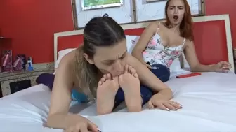 FOOT TOES SOLES AND TOES LICKING LESBIAN DOMINATION