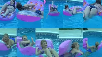 Holly Inflatable Raft in Swimming Pool Combo HD MP4