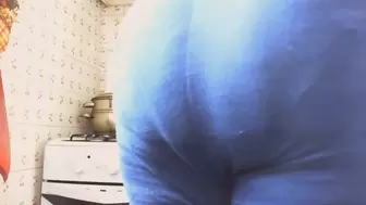 Dirty swollen diaper while I cook