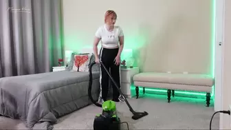 Vacuuming Barefoot in Adidas Pants