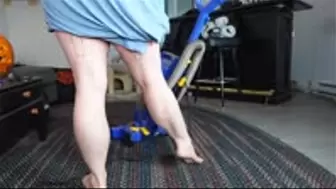 Muscular Calves view while Vacuuming barefoot MP4 1080