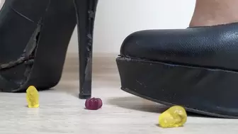 Giantess Crushes Spooky Gummy with Wrecked Heels Close up WMV