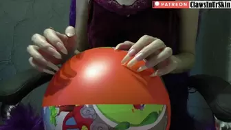 Beach Balls - Scratching, digging, puncturing beach balls with my long sharp nails