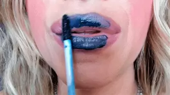 Blue Lipstick Lip Sniffing (HD) WMV