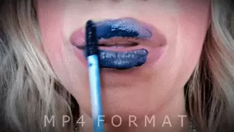 Blue Lipstick Lip Sniffing (HD) MP4