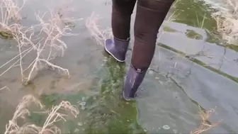 Short wellies and dirty water