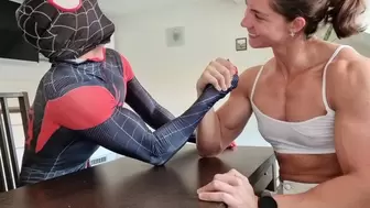 Arm wrestling with Spidey
