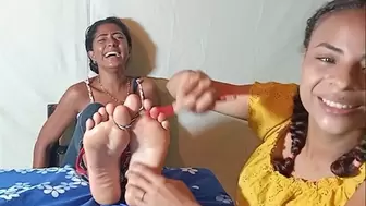 Gabriela gets her feet tickled