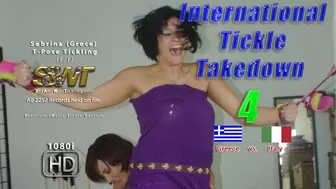 International Tickle Takedown 4 - Part 3 - Sabrina T-Pose Tickling