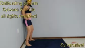 333 Ballbusting in sub with underwear and sylvana barefoot with nails painted