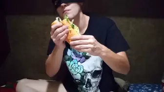Sandwich Eating Until Too Full HD
