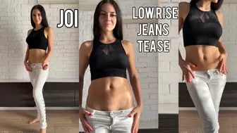 JOI, low rise jeans tease