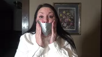 Just a quick self panty duct tape gag