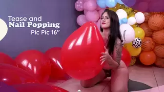 Yara Big ASS Red Balloons Nail Pop! - 4K