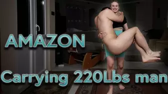 Amazon Lift & Carry 220lbs Bodybuilder Man Squat Workout Strong Woman
