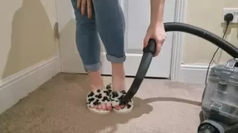 Hoovering my fuzzy slippers