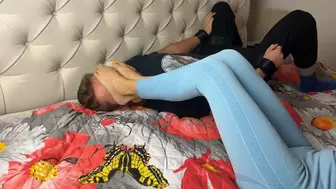 Smothered By My Feet While Tied Up On The Bed (WMV)