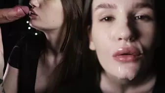 BLOWJOB CREAMPIE CUM ON TITS AND FACE