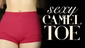 Sexy Camel Toe in Red Shorts
