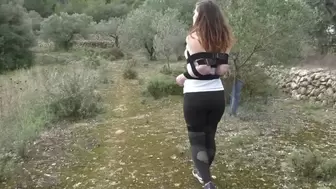Any Twist - Walking in the Woods with tighly bound Elbows and Tits - Full Clip wmv SD