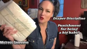 Mistress punishes you for your behavior by making you wear diapers