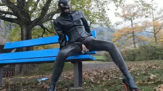 PEE in Public Heavy Pierced Girl in Ishtat Brute Leggings Suspender Tights Corset Mask Gloves Jacket with piercings out walks in the city masturbates rubber vibrator dildo and suck pierced cock Heavy Pierced Girl in Ishtat Brute Leggings, Suspender Tights