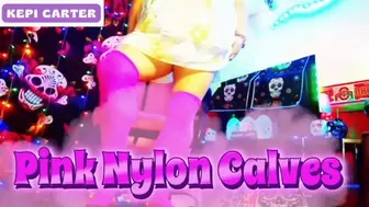 Kepi Carter Flexing Her Calves In Pink Nylons