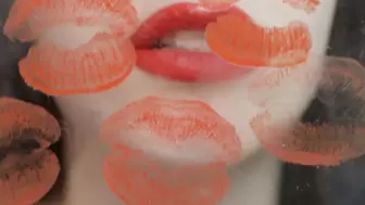 Glossy Lipstick Kisses And Lipstick Prints (MP4)
