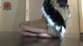 Winter boots Cock and Ball Crush! HD