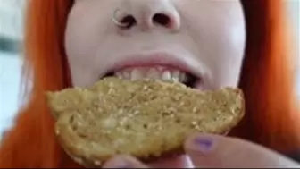 Chewing and Eating Crunchy Toast MP4 1080