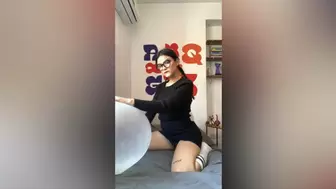 Sexy humping a big balloon