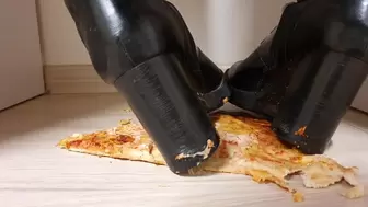 Careless Pizza Under Table as Footrest Crush