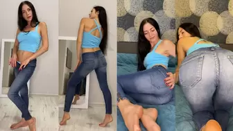 Teasing & edging in jeans, JOI