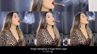 Angie smoking a cigar hands free - a custom clip