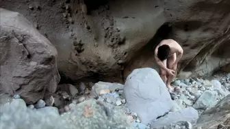Cave woman comes for sex and gets all of her holes filled