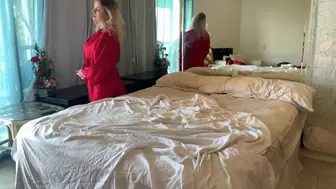 Stepmom and stepson have to share a bed