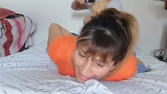 Yolanda tickles Sian
