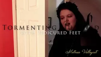 Tormenting Husband With Pedicured Feet