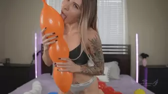 Balloon popping and licking