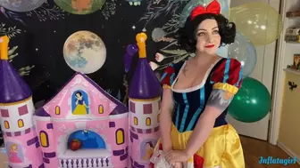 Snow White Eats an Aphrodisiac Apple: Cums on Inflatable Princess Castle Bed