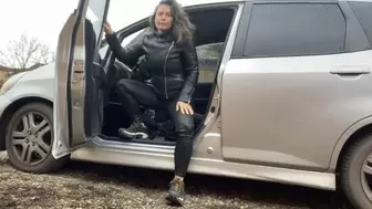 jumping in car