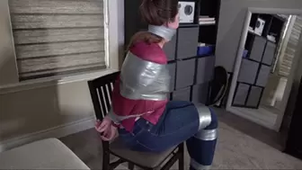 2212LOUISE-Housewife taped up in her living room SML