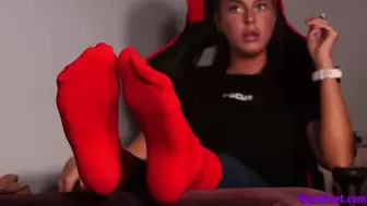 Red Pantyhose Feet - 4K MP4