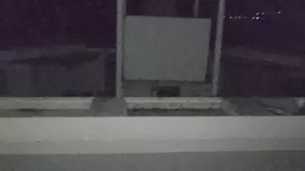 Outdoor pissing in a club entrance